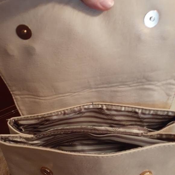 LIGHT TAUPE BACKPACK. 12 by 13 in x 4 in. - Picture 7 of 12